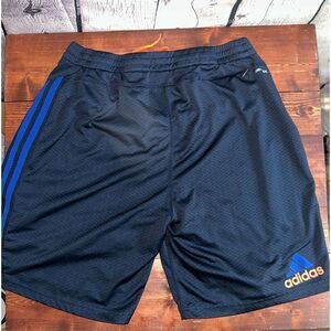 Adidas Men's Large Designed 2 Move Climacool 3-Stripes Shorts Orange/Navy Blue/B